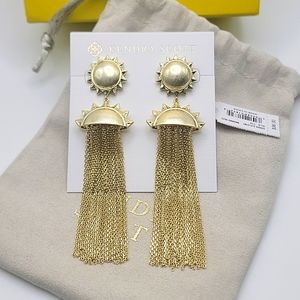NWT KENDRA SCOTT SIENNA SUN STATEMENT EARRINGS GOLD